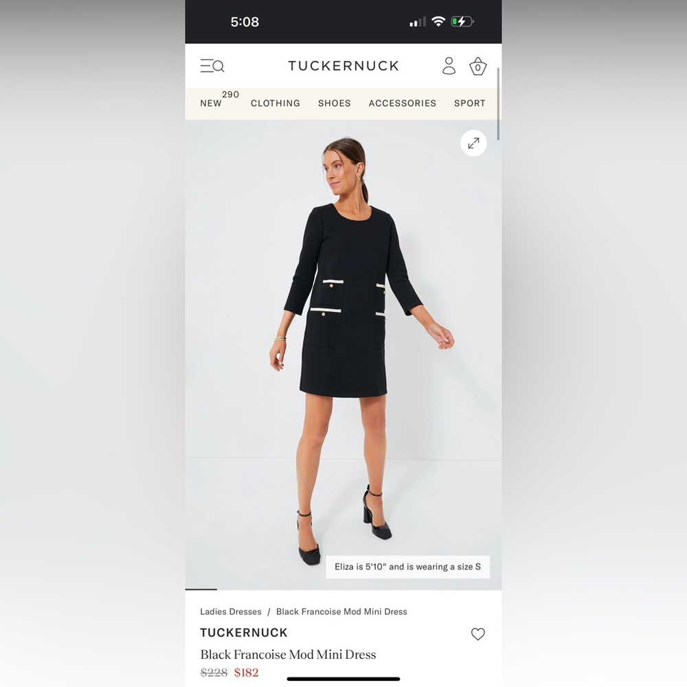 Black Francoise Mod Mini Dress